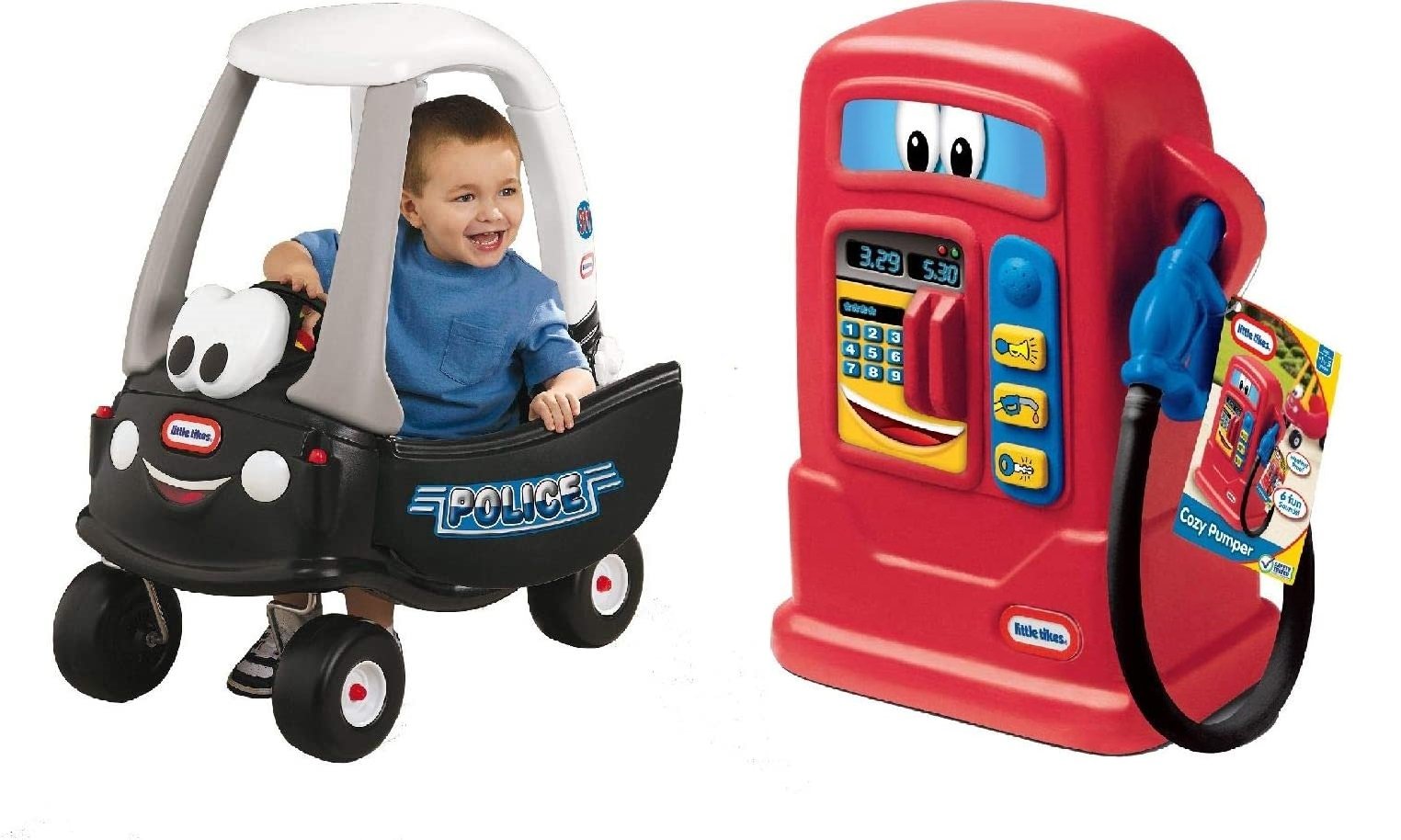 CARRO POLICIA + BOMBA DE COMBUSTÍVEL - LITTLE TIKES