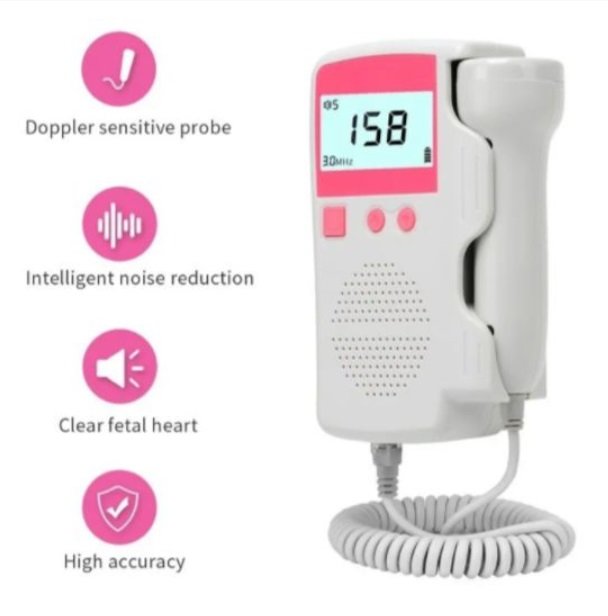 SONAR FETAL DOPPLER ULTRASSOM PORTÁTIL DIGITAL - Rosa